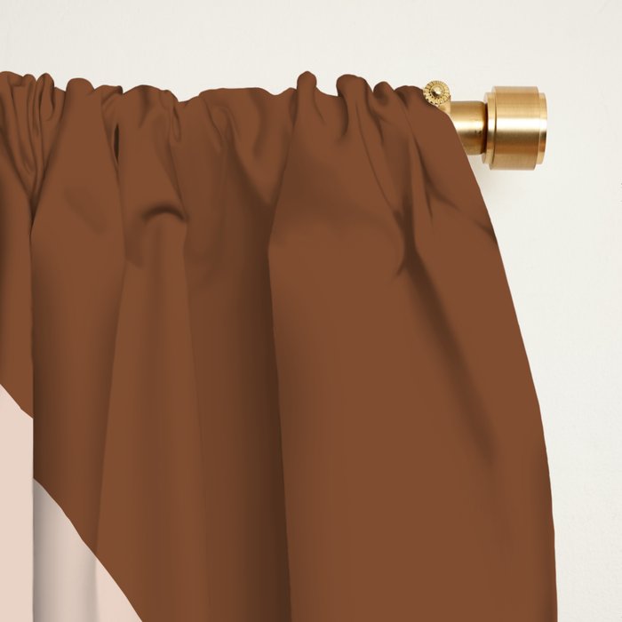 Modern Retro Liquid Swirl Fluid Abstract Pattern in Brown Window Curtain Gallery Image 2
