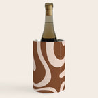 Modern Retro Liquid Swirl Fluid Abstract Pattern in Brown Wine Chiller Gallery Image 3