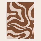 Modern Retro Liquid Swirl Fluid Abstract Pattern in Brown Poster Gallery Image 4
