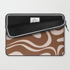 Modern Retro Liquid Swirl Fluid Abstract Pattern in Brown Laptop Sleeve Gallery Image 2