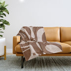 Modern Retro Liquid Swirl Fluid Abstract Pattern in Brown Throw Blanket Gallery Image 1