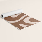 Modern Retro Liquid Swirl Fluid Abstract Pattern in Brown Yoga Mat Gallery Image 2