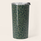 William Morris Antique Oak Leaf Teal Slate Travel Mug Gallery Image 2