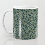 William Morris Antique Oak Leaf Teal Slate Coffee Mug Gallery Image 3