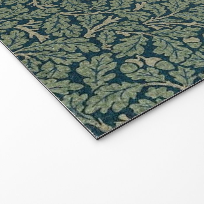 William Morris Antique Oak Leaf Teal Slate Welcome Mat Gallery Image 2
