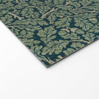 William Morris Antique Oak Leaf Teal Slate Welcome Mat Gallery Image 2