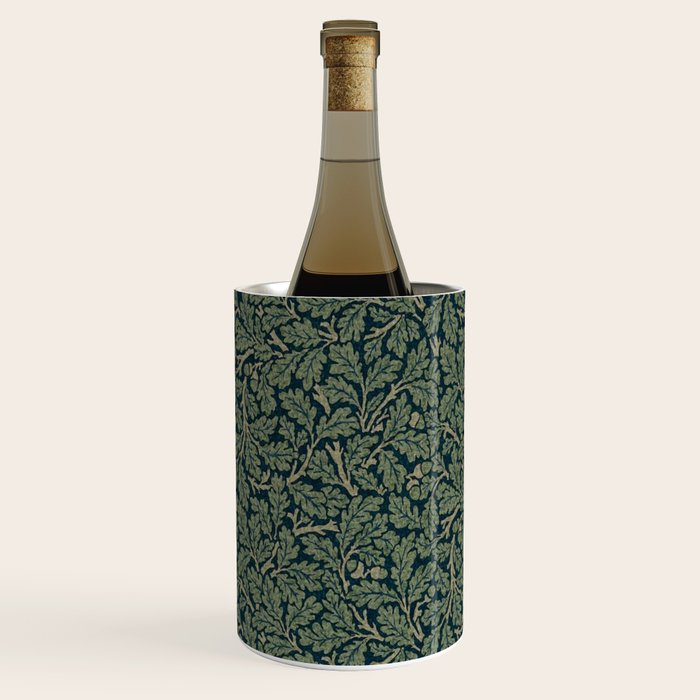 William Morris Antique Oak Leaf Teal Slate Wine Chiller Gallery Image 1