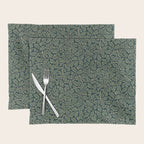 William Morris Antique Oak Leaf Teal Slate Placemat Gallery Image 1