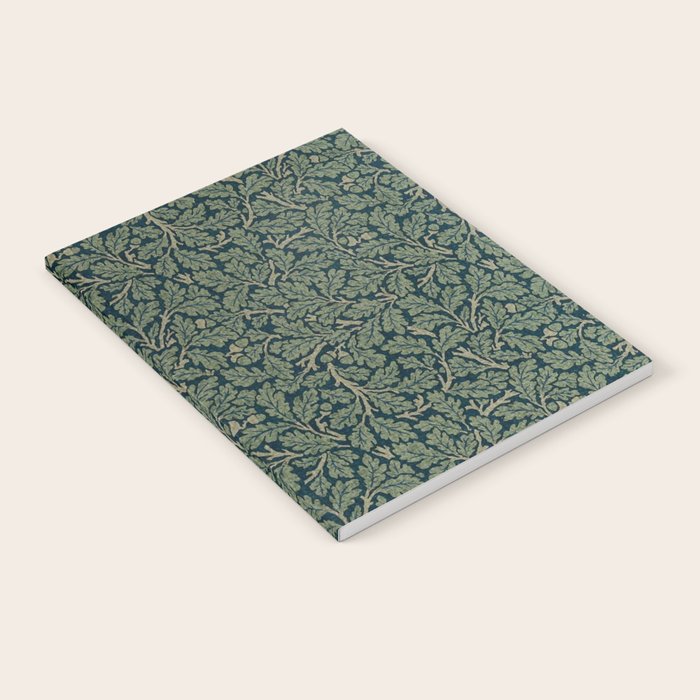 William Morris Antique Oak Leaf Teal Slate Notebook Gallery Image 2