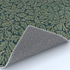 William Morris Antique Oak Leaf Teal Slate Rug Gallery Image 4
