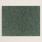 William Morris Antique Oak Leaf Teal Slate Jigsaw Puzzle Gallery Image 1