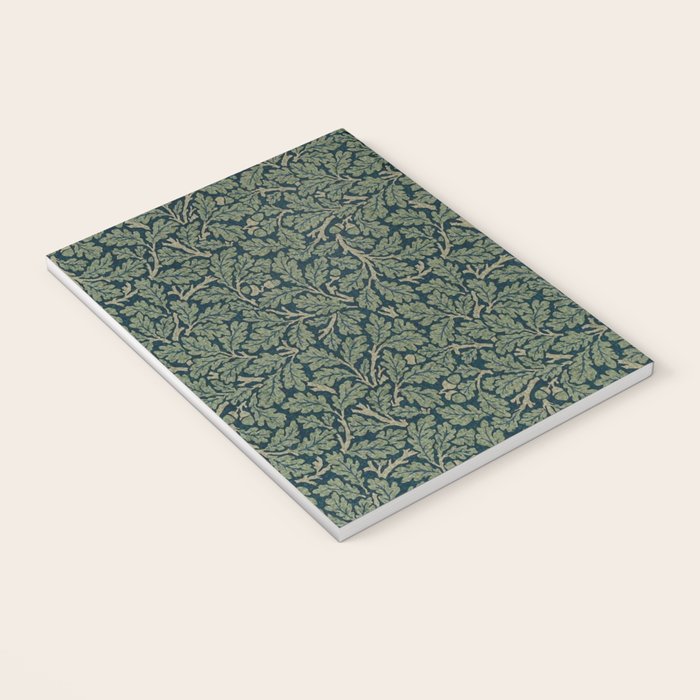 William Morris Antique Oak Leaf Teal Slate Notebook Gallery Image 3