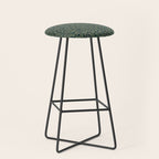 William Morris Antique Oak Leaf Teal Slate Stool Gallery Image 1