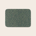 William Morris Antique Oak Leaf Teal Slate Bath Mat Gallery Image 1