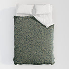 William Morris Antique Oak Leaf Teal Slate Comforter Gallery Image 6