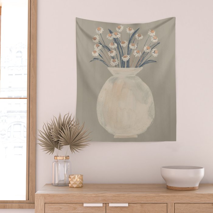 Flowers In A Vase 16 Wall Tapestry Gallery Image 2