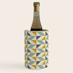 Retro Geometric Triangles in Gold and Blue Wine Chiller Gallery Image 1