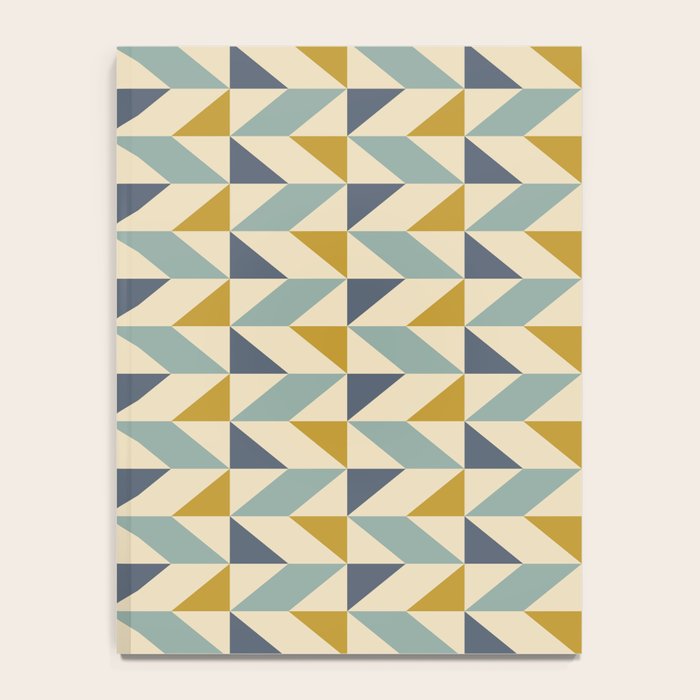 Retro Geometric Triangles in Gold and Blue Notebook Gallery Image 4