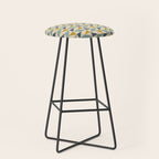 Retro Geometric Triangles in Gold and Blue Stool Gallery Image 1