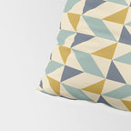 Retro Geometric Triangles in Gold and Blue Pillow Sham Gallery Image 4