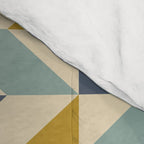 Retro Geometric Triangles in Gold and Blue Comforter Gallery Image 4