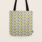 Retro Geometric Triangles in Gold and Blue Tote Bag Gallery Image 1