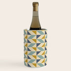 Retro Geometric Triangles in Gold and Blue Wine Chiller Gallery Image 3