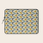 Retro Geometric Triangles in Gold and Blue Laptop Sleeve Gallery Image 1