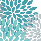 Floral Pattern, Aqua, Teal, Turquoise and Gray Coffee Mug Gallery Image 2