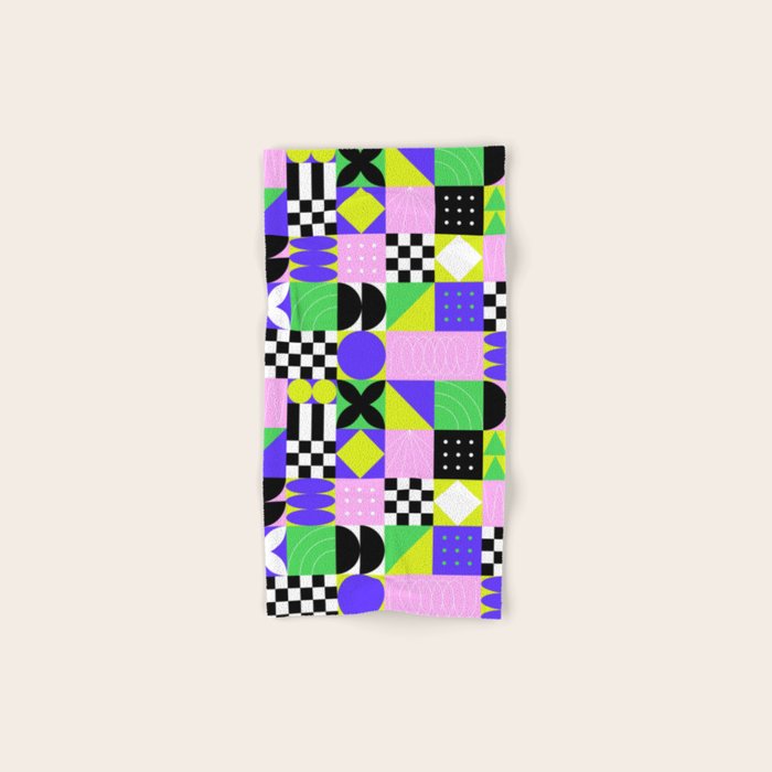 Modern geometric mosaic pattern art Bath Towel Gallery Image 1