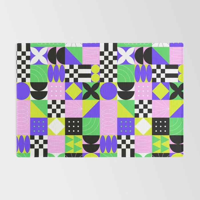 Modern geometric mosaic pattern art Rug Gallery Image 2