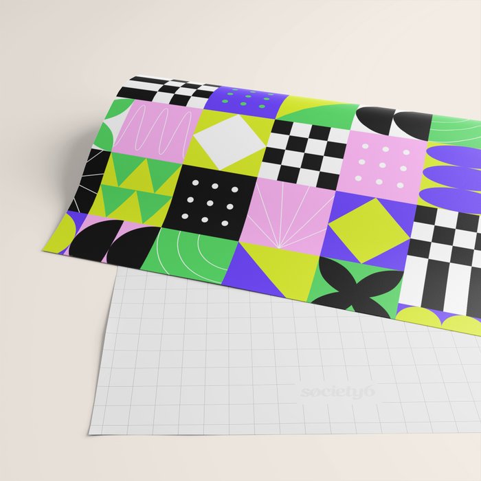 Modern geometric mosaic pattern art Wrapping Paper Gallery Image 2