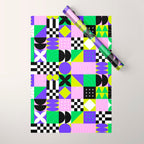 Modern geometric mosaic pattern art Wrapping Paper Gallery Image 1