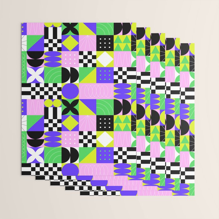 Modern geometric mosaic pattern art Wrapping Paper Gallery Image 3