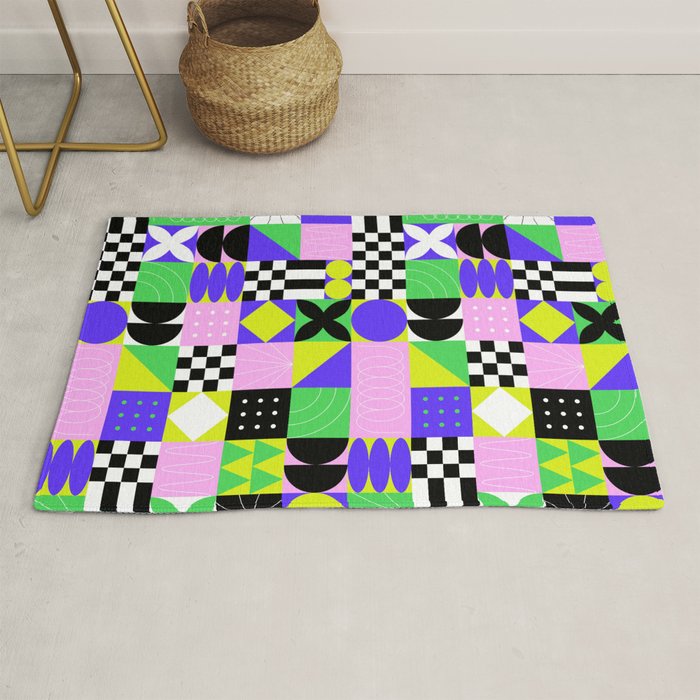 Modern geometric mosaic pattern art Rug Gallery Image 1