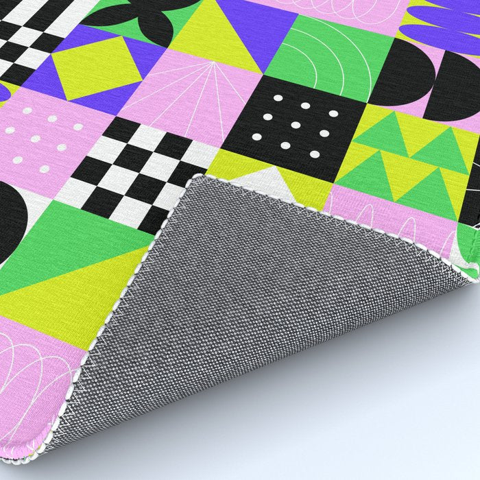 Modern geometric mosaic pattern art Rug Gallery Image 4