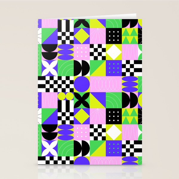 Modern geometric mosaic pattern art Stationery Card Gallery Image 1