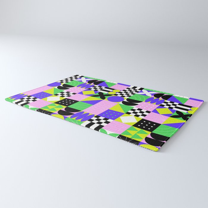 Modern geometric mosaic pattern art Rug Gallery Image 3