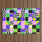 Modern geometric mosaic pattern art Outdoor Rug Gallery Image 1