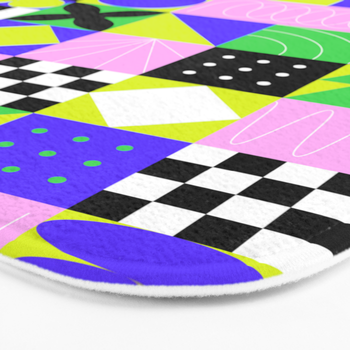 Modern geometric mosaic pattern art Bath Mat Gallery Image 3