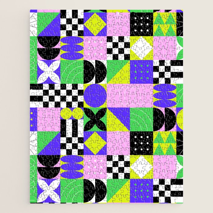 Modern geometric mosaic pattern art Jigsaw Puzzle Gallery Image 1