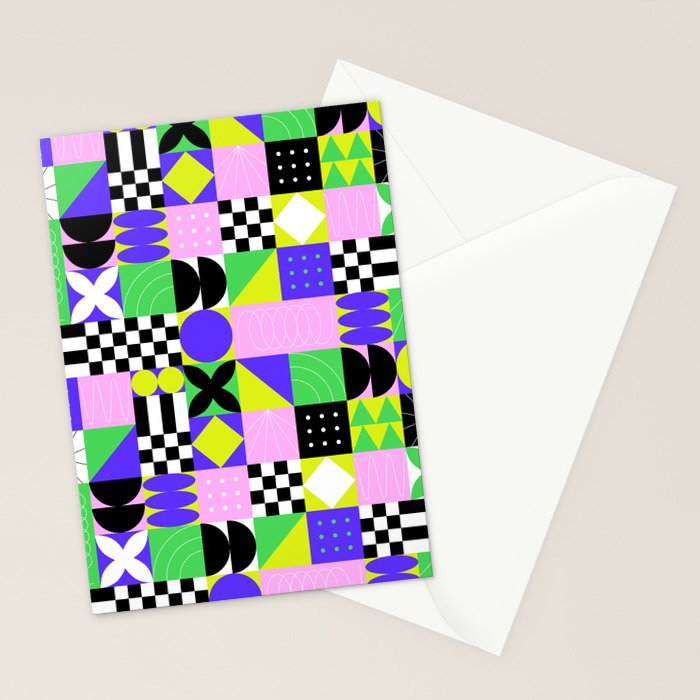 Modern geometric mosaic pattern art Stationery Card Gallery Image 2