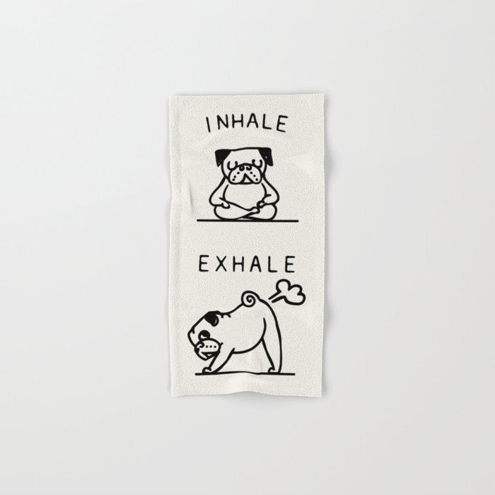Inhale Exhale Pug Bath Towel Gallery Image 1