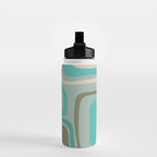 Palm Springs Mid Century Modern Abstract Pattern in Vintage Turquoise and Olive Water Bottle Gallery Image 2
