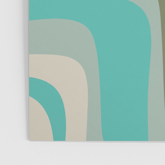Palm Springs Mid Century Modern Abstract Pattern in Vintage Turquoise and Olive Poster Gallery Image 3