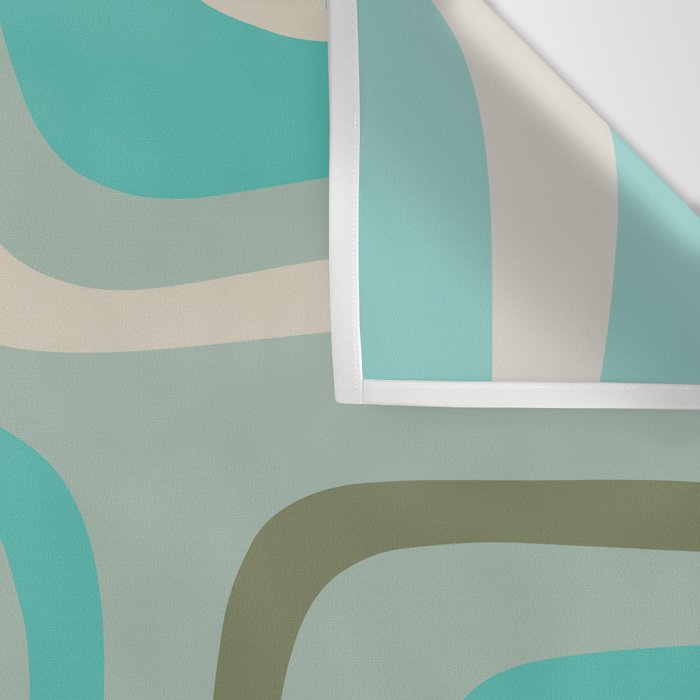 Palm Springs Mid Century Modern Abstract Pattern in Vintage Turquoise and Olive Wall Tapestry Gallery Image 3