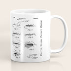 Fly Fishing Patent - Fisherman Art - Black And White Coffee Mug Gallery Image 1
