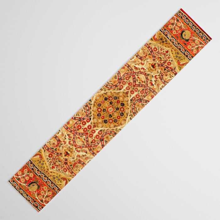 Rasht  Antique North Persian Floral Embroidery Print Table Runner Gallery Image 3