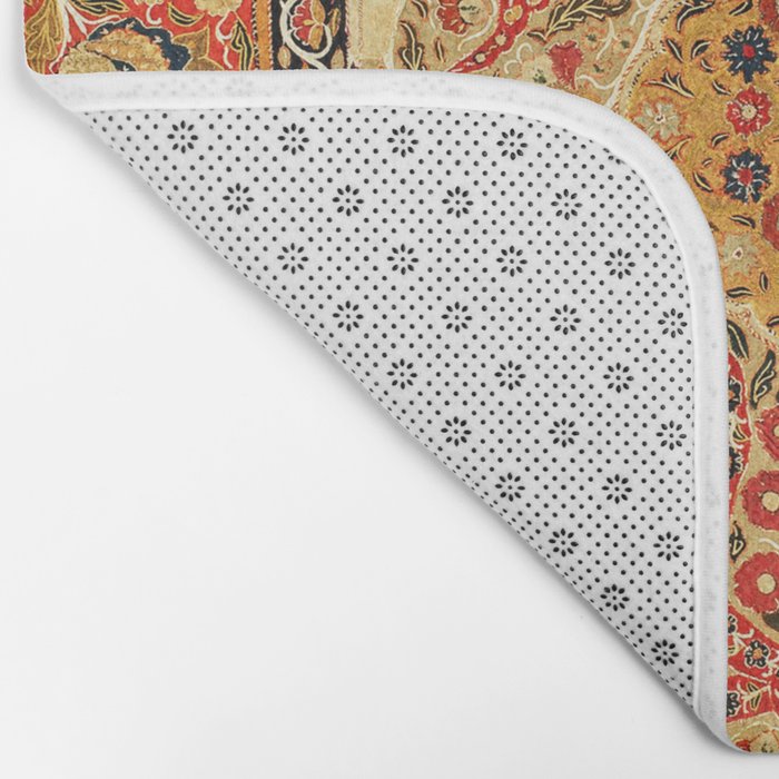 Rasht  Antique North Persian Floral Embroidery Print Bath Mat Gallery Image 2