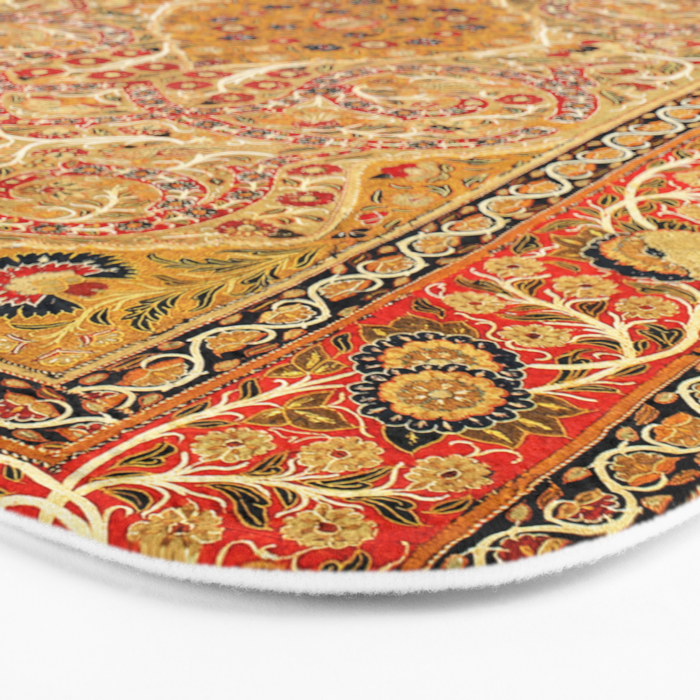 Rasht  Antique North Persian Floral Embroidery Print Bath Mat Gallery Image 3